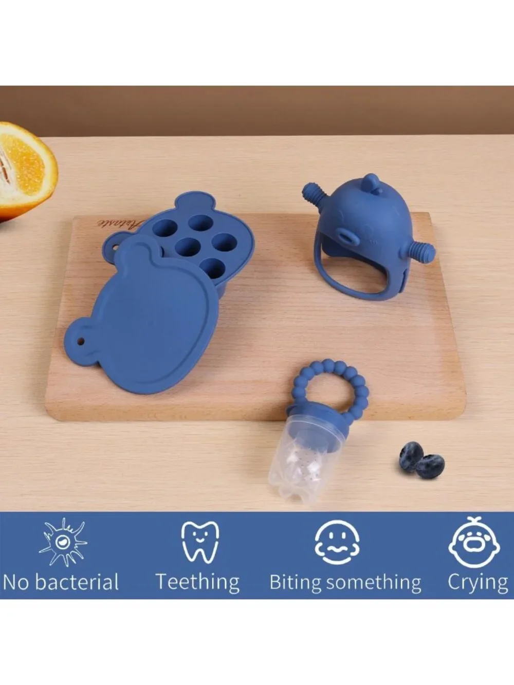 3-in-1 Baby Food Feeder Set - Silicone Popsicle Mold, Teething Toy, BPA Free, 3